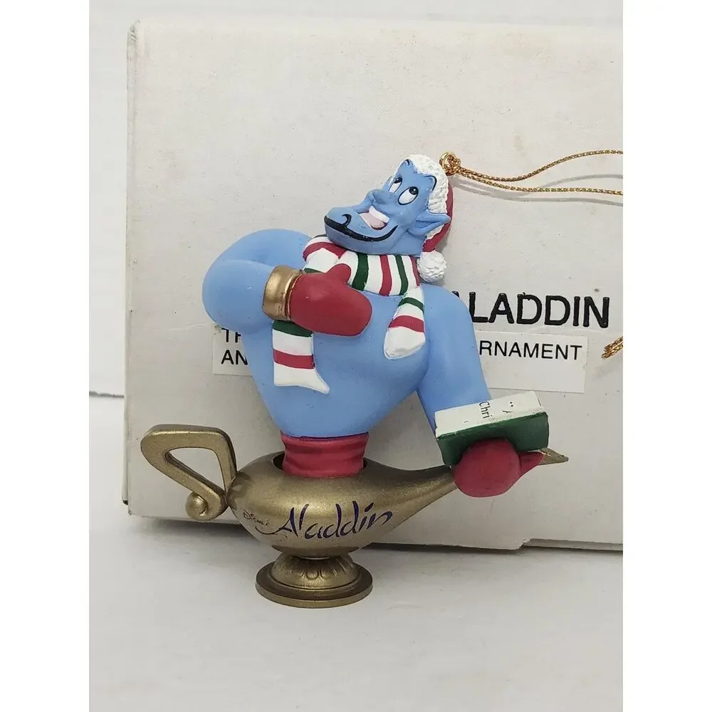 Vintage Disney Aladdin Genie Christmas Ornament Boxed Holiday Lamp Figurine